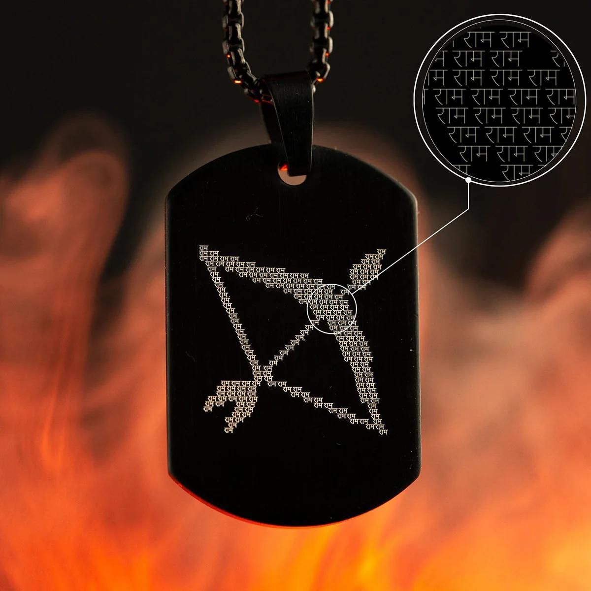 Ram Baan Microcarved Tag Necklace